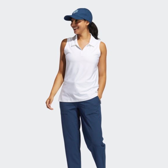 Athleta Adidas GO-TO PRIMEGREEN SLEEVELESS POLO - Picture 3 of 8
